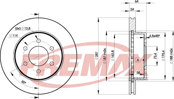 FREMAX BD-9208 - Тормозной диск abcparts.ee