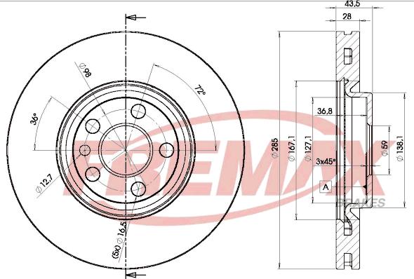 FREMAX BD-4678 - Тормозной диск abcparts.ee