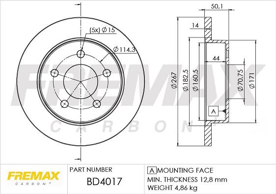 FREMAX BD-4017 - Тормозной диск abcparts.ee