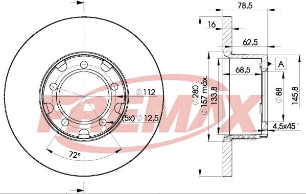 FREMAX BD-4280 - Тормозной диск abcparts.ee