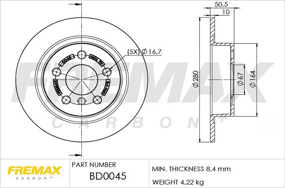 FREMAX BD-0045 - Тормозной диск abcparts.ee