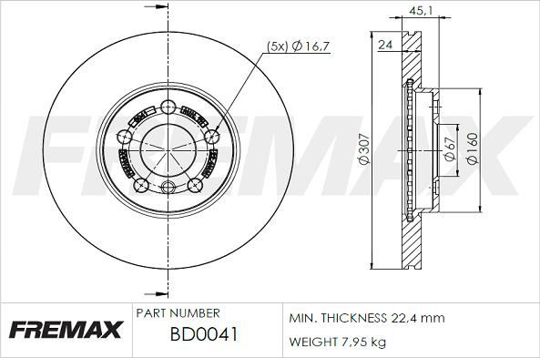 FREMAX BD-0041 - Тормозной диск abcparts.ee