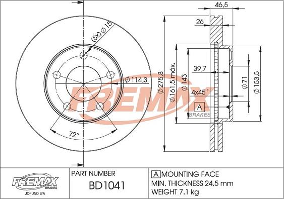 FREMAX BD-1041 - Тормозной диск abcparts.ee