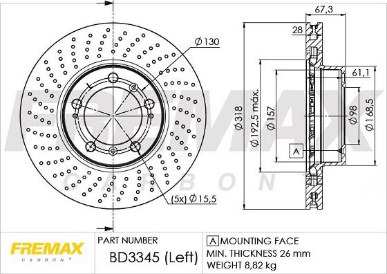 FREMAX BD-3345 - Тормозной диск abcparts.ee