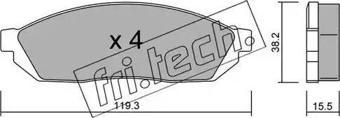 Fri.Tech. 089.0 - Тормозные колодки, дисковые, комплект abcparts.ee