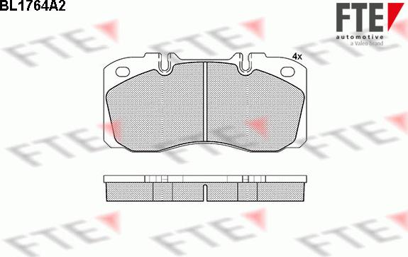 FTE 9500013 - Тормозные колодки, дисковые, комплект abcparts.ee