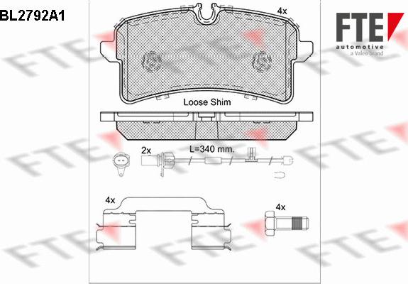 FTE 9010985 - Тормозные колодки, дисковые, комплект abcparts.ee