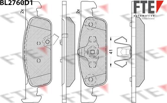 FTE 9011095 - Тормозные колодки, дисковые, комплект abcparts.ee