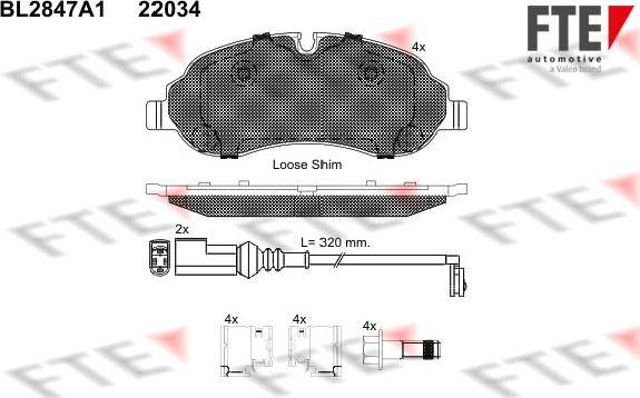 FTE 9011023 - Тормозные колодки, дисковые, комплект abcparts.ee