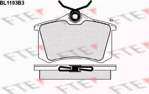 FTE BL1193B3 - Тормозные колодки, дисковые, комплект abcparts.ee
