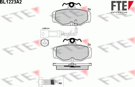 FTE BL1223A2 - Тормозные колодки, дисковые, комплект abcparts.ee