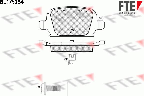 FTE BL1753B4 - Тормозные колодки, дисковые, комплект abcparts.ee