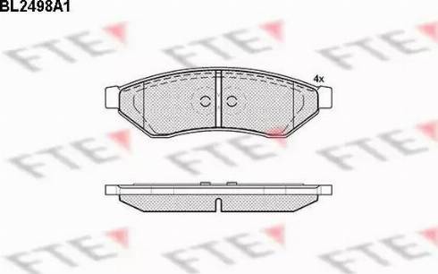 FTE BL2498A1 - Тормозные колодки, дисковые, комплект abcparts.ee
