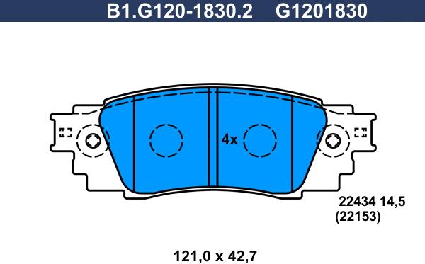 Galfer B1.G120-1830.2 - Тормозные колодки, дисковые, комплект abcparts.ee