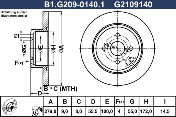 Galfer B1.G209-0140.1 - Тормозной диск abcparts.ee