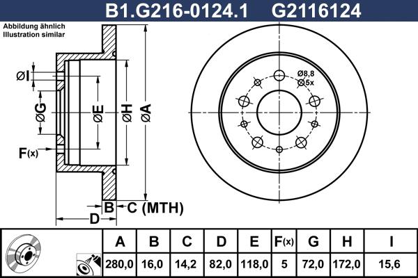Galfer B1.G216-0124.1 - Тормозной диск abcparts.ee