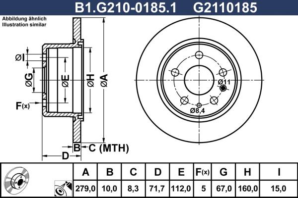 Galfer B1.G210-0185.1 - Тормозной диск abcparts.ee