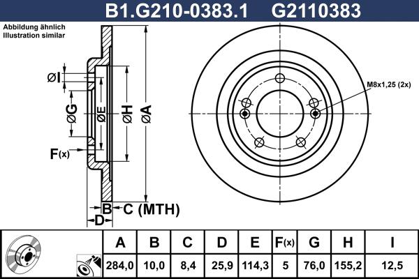 Galfer B1.G210-0383.1 - Тормозной диск abcparts.ee