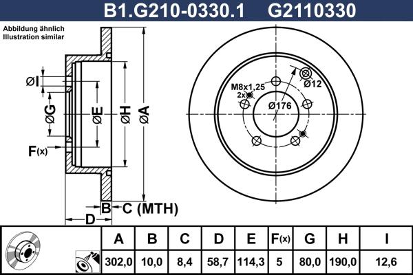 Galfer B1.G210-0330.1 - Тормозной диск abcparts.ee