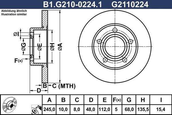 Galfer B1.G210-0224.1 - Тормозной диск abcparts.ee