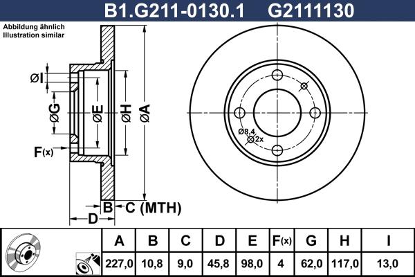 Galfer B1.G211-0130.1 - Тормозной диск abcparts.ee
