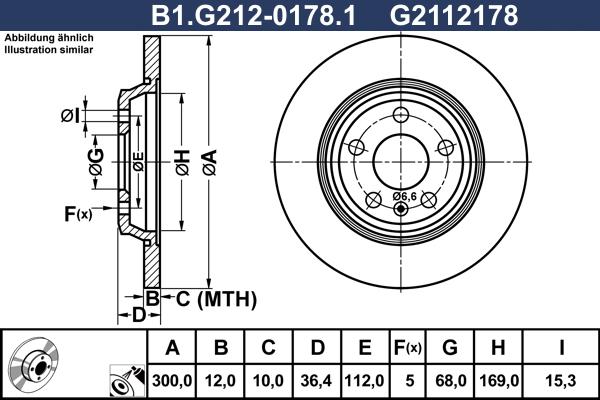 Galfer B1.G212-0178.1 - Тормозной диск abcparts.ee