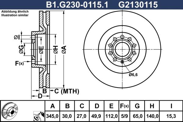 Galfer B1.G230-0115.1 - Тормозной диск abcparts.ee