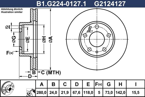 Galfer B1.G224-0127.1 - Тормозной диск abcparts.ee