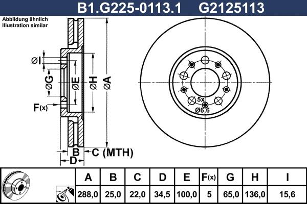 Galfer B1.G225-0113.1 - Тормозной диск abcparts.ee