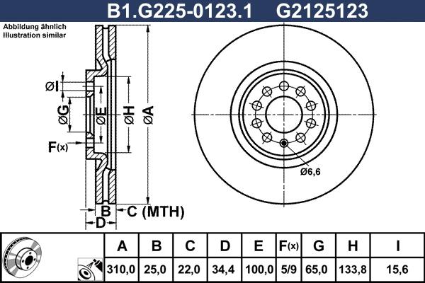 Galfer B1.G225-0123.1 - Тормозной диск abcparts.ee