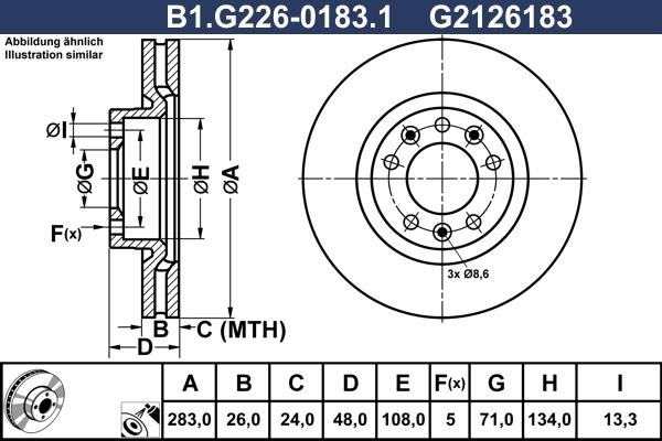 Galfer B1.G226-0183.1 - Тормозной диск abcparts.ee