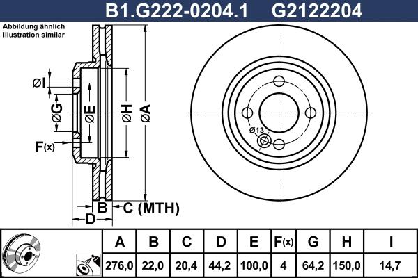 Galfer B1.G222-0204.1 - Тормозной диск abcparts.ee