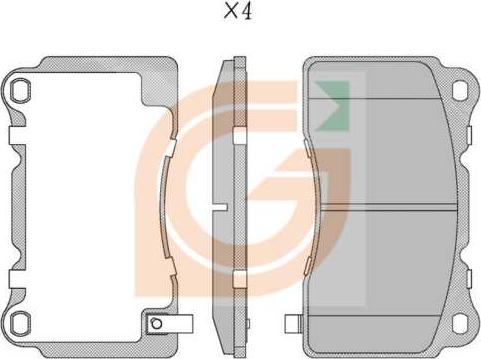 GAMA GA11440 - Тормозные колодки, дисковые, комплект abcparts.ee