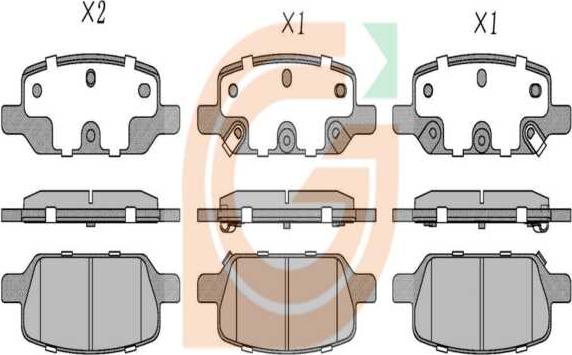 GAMA GA20479 - Тормозные колодки, дисковые, комплект abcparts.ee