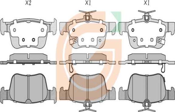 GAMA GA20219 - Тормозные колодки, дисковые, комплект abcparts.ee