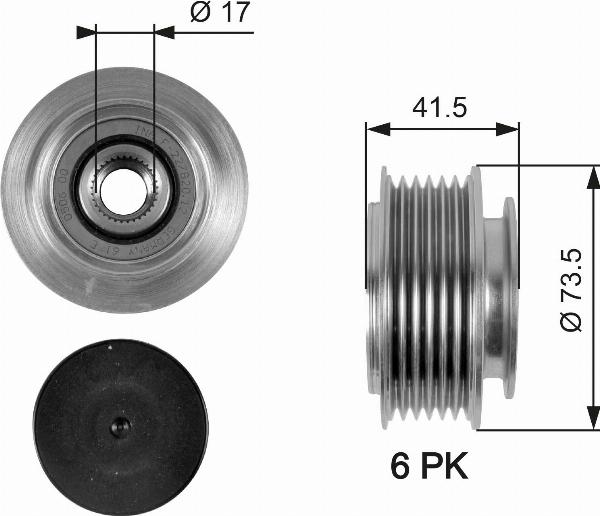 GATES OAP7066 - Шкив генератора, муфта abcparts.ee