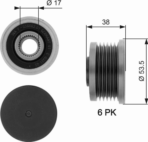 GATES OAP7081 - Шкив генератора, муфта abcparts.ee