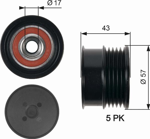 GATES OAP7088 - Шкив генератора, муфта abcparts.ee