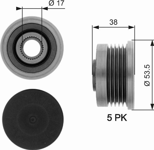 GATES OAP7082 - Шкив генератора, муфта abcparts.ee