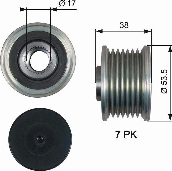 GATES OAP7190 - Шкив генератора, муфта abcparts.ee