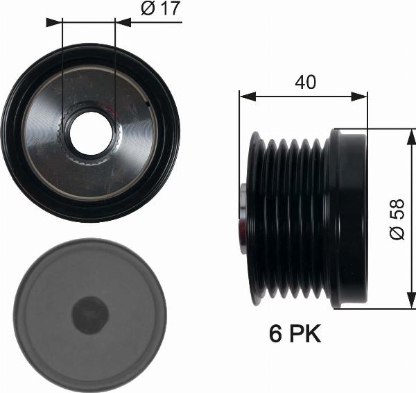 GATES OAP7158 - Шкив генератора, муфта abcparts.ee