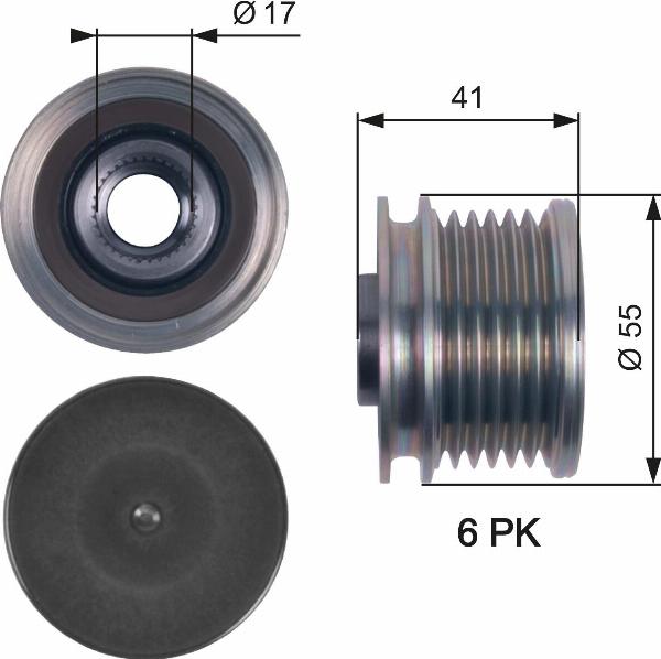 GATES OAP7115 - Шкив генератора, муфта abcparts.ee