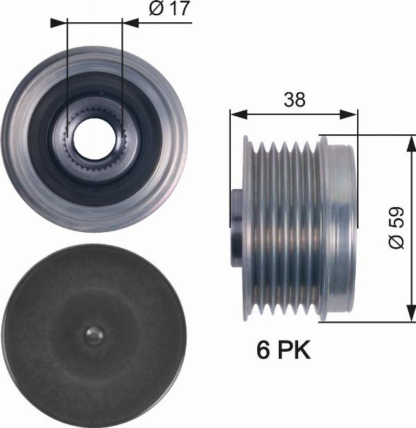 GATES OAP7130 - Шкив генератора, муфта abcparts.ee