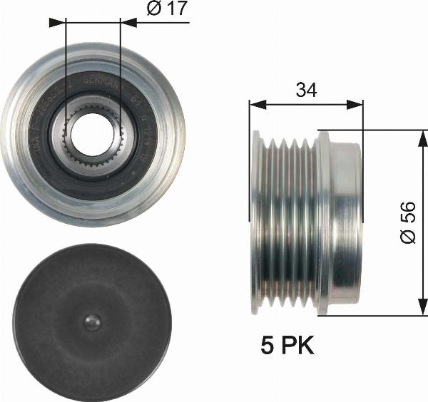 GATES OAP7127 - Шкив генератора, муфта abcparts.ee