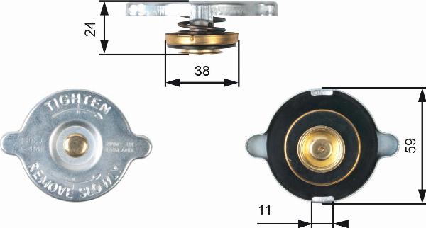 GATES RC107 - Крышка горловины радиатора abcparts.ee
