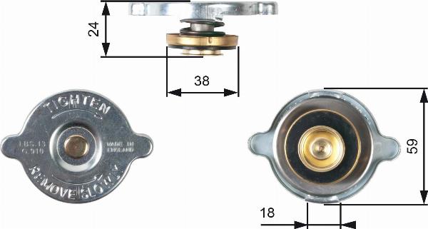 GATES RC115 - Крышка горловины радиатора abcparts.ee