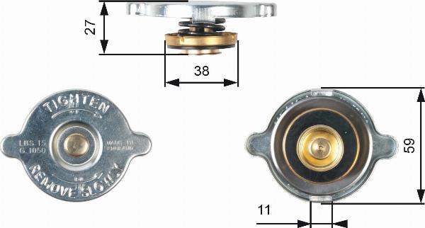 GATES RC116 - Крышка горловины радиатора abcparts.ee