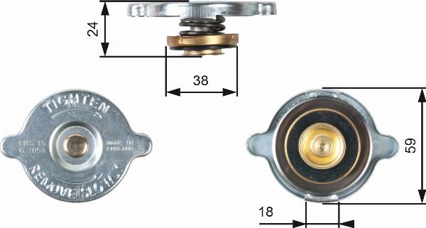 GATES RC113 - Крышка горловины радиатора abcparts.ee