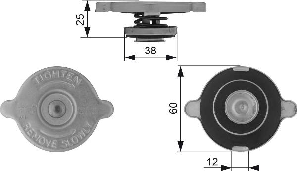GATES RC132 - Крышка горловины радиатора abcparts.ee