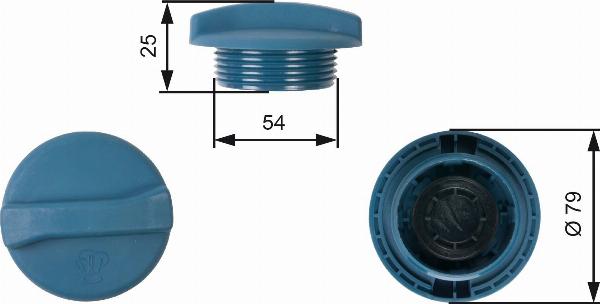 GATES RC205 - Крышка, резервуар охлаждающей жидкости abcparts.ee